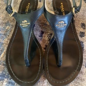 Coach leather thong sandals, sz 5 .